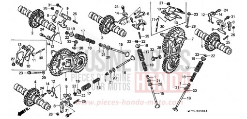 ARBRE A CAMES/SOUPAPE VFR750FJ de 1988